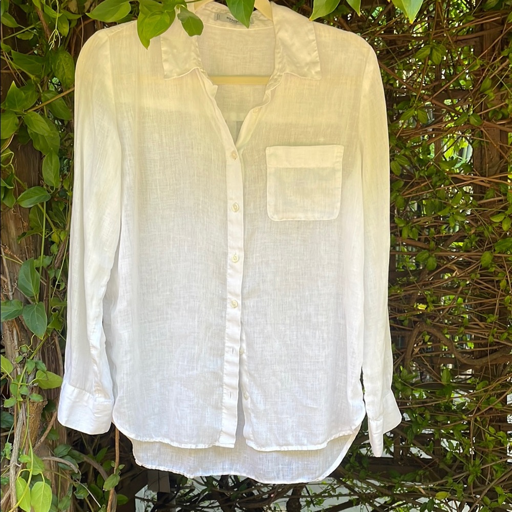 White linen Button-Up Shirt
